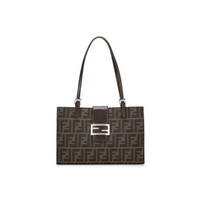 FENDI SMALL ZUCCA CANVAS SHOPPING TOTE BAG (28*20*8cm) 